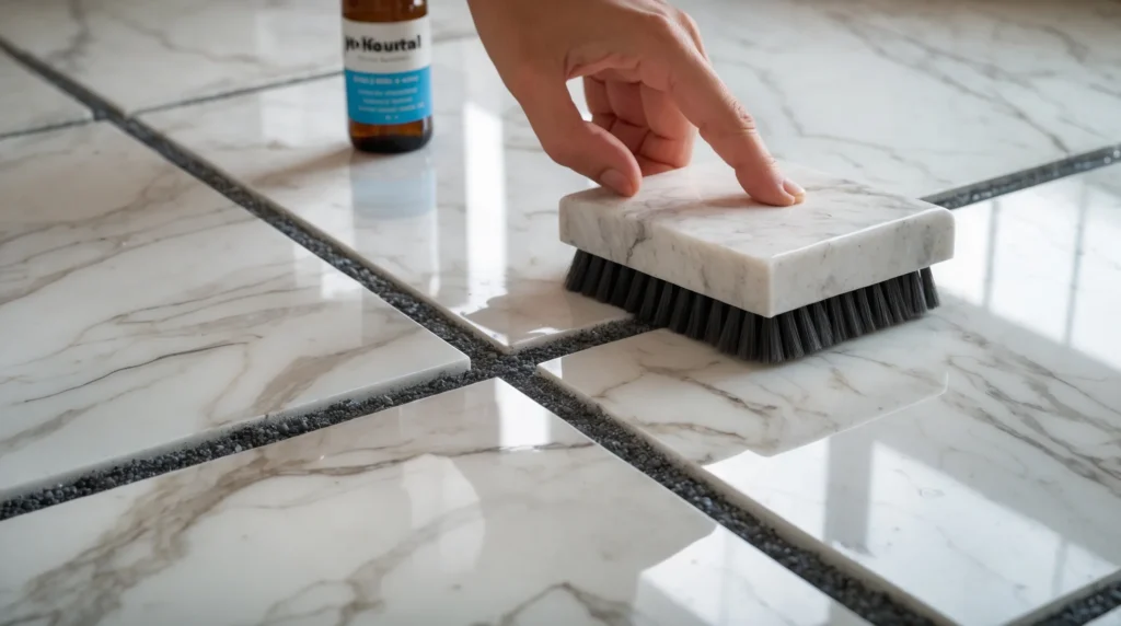 How to Clean Marble Tile Grout Without Damage